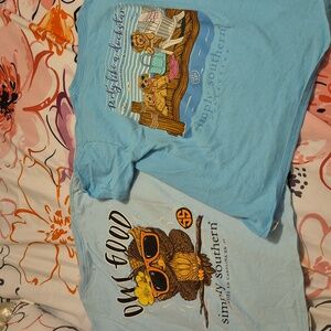 Girl's Youth Medium Simply Southern T Shirts Blue